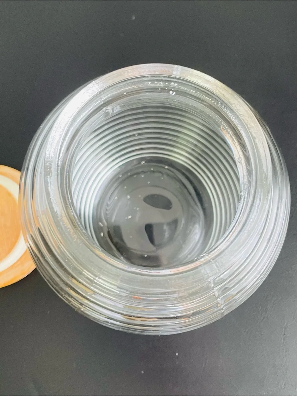 Ribbed Glass Jar with Wooden Lid - Clear